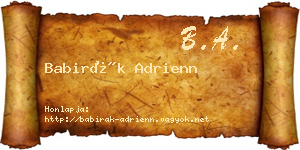 Babirák Adrienn névjegykártya